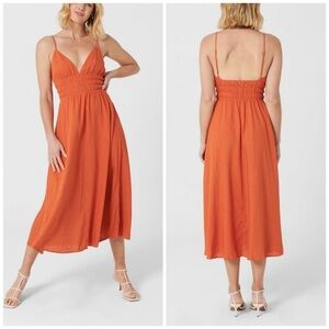MVN The Label Feast of Fire Midi Dress Orange Size US 10